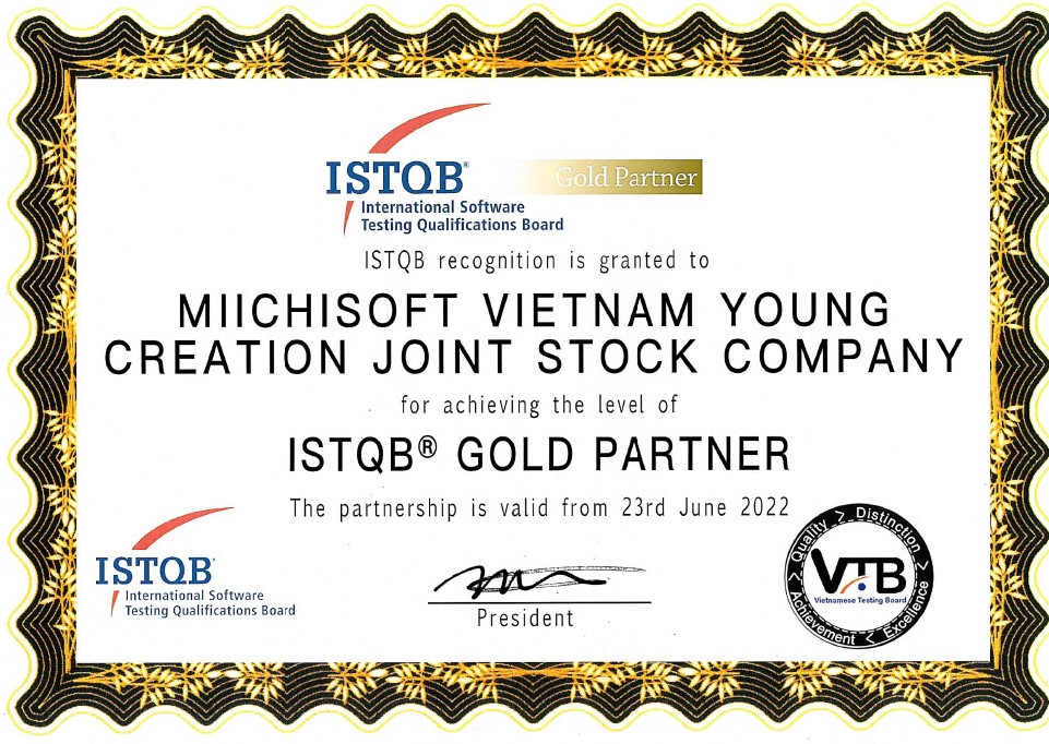 MIICHISOFT,.JSC「ISTQBゴールドパートナー認定」取得のお知らせ