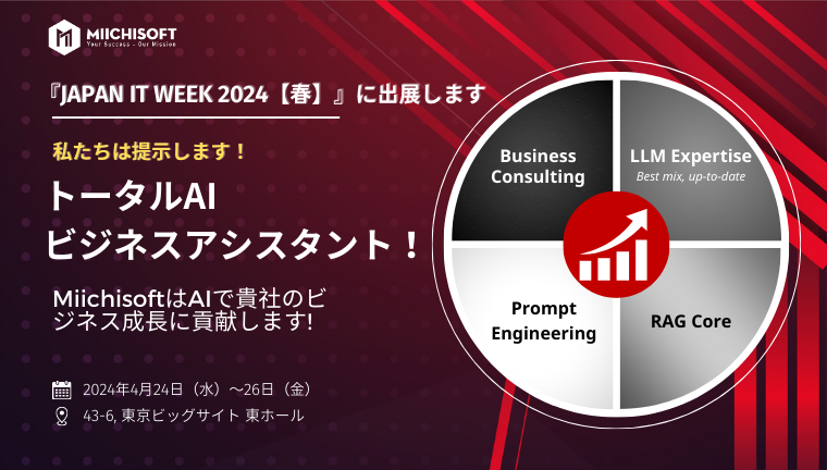ニュース 1 MiichisoftのトータルAIビジネスアシスタント!MiichisoftのAIソリューションが第33回 Japan IT Week【春】に参加します!